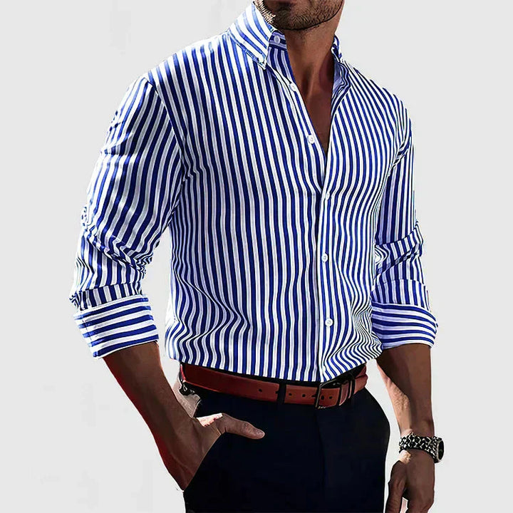 Stefano | Men's Striped Fitted Shirt — Smart Casual