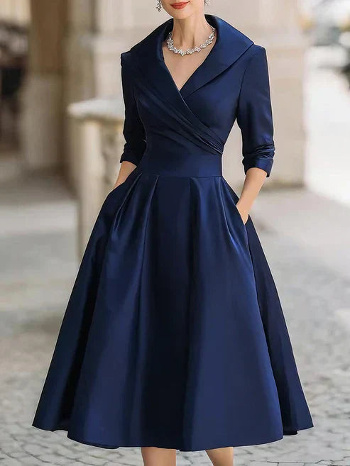 Gracie | Women's Elegant Fitted Midi Evening Dress