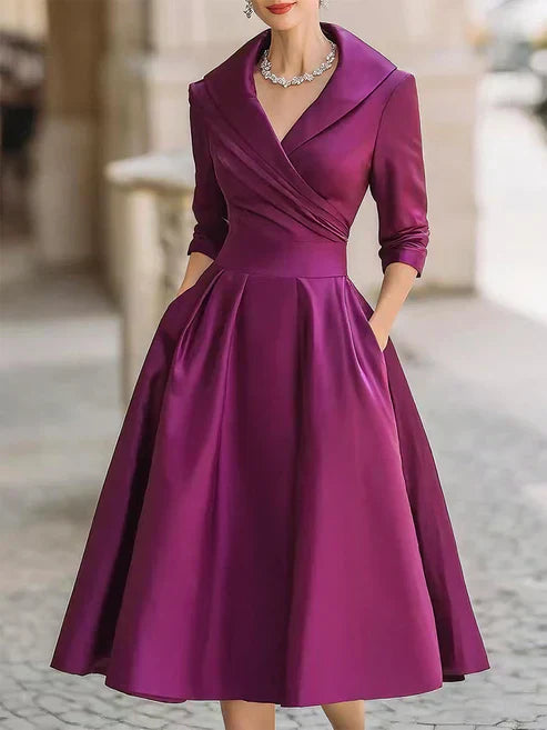 Gracie | Women's Elegant Fitted Midi Evening Dress