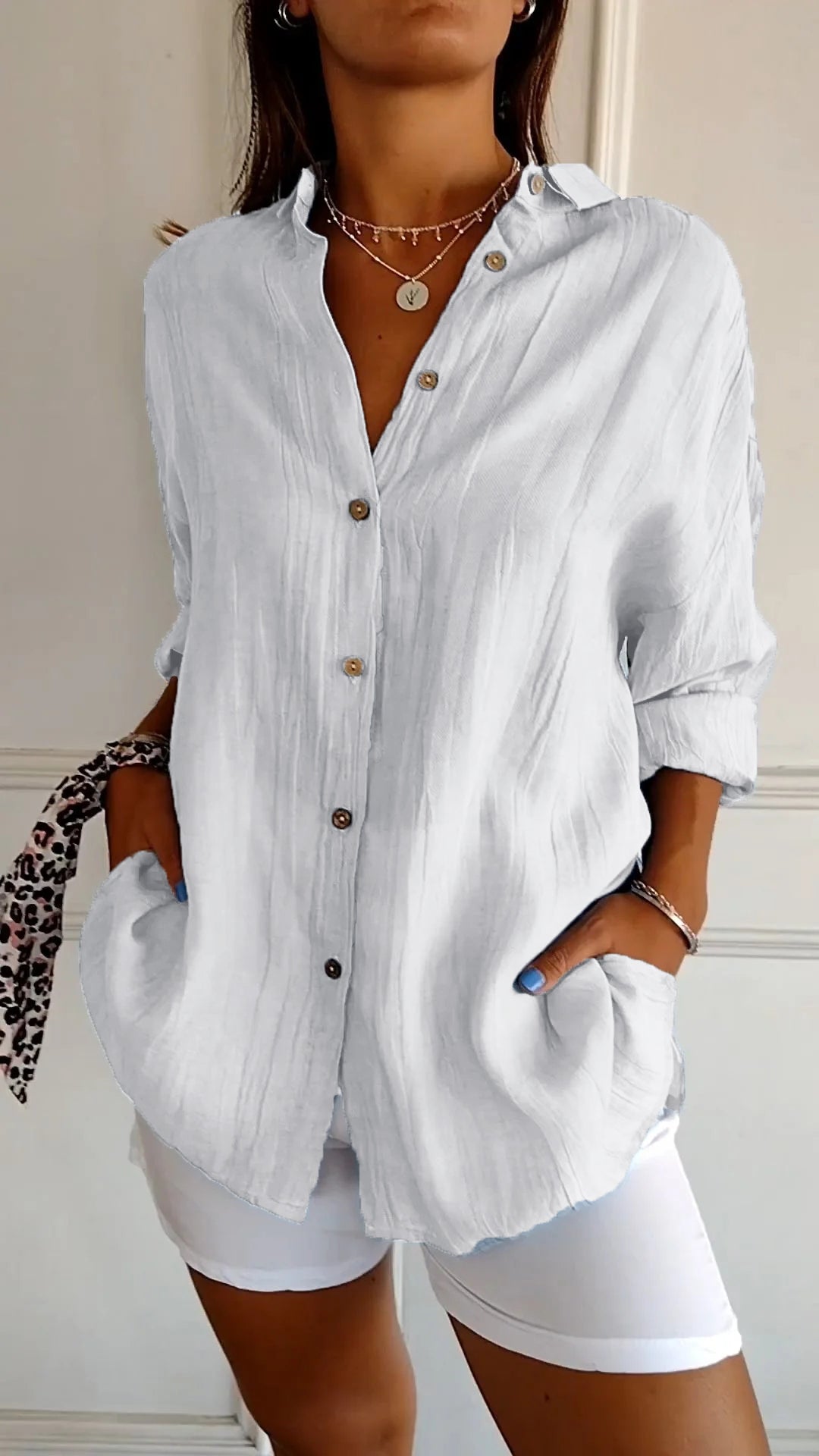 Sasha | Women's Elegant Pleated Blouse — Refined Everyday Style