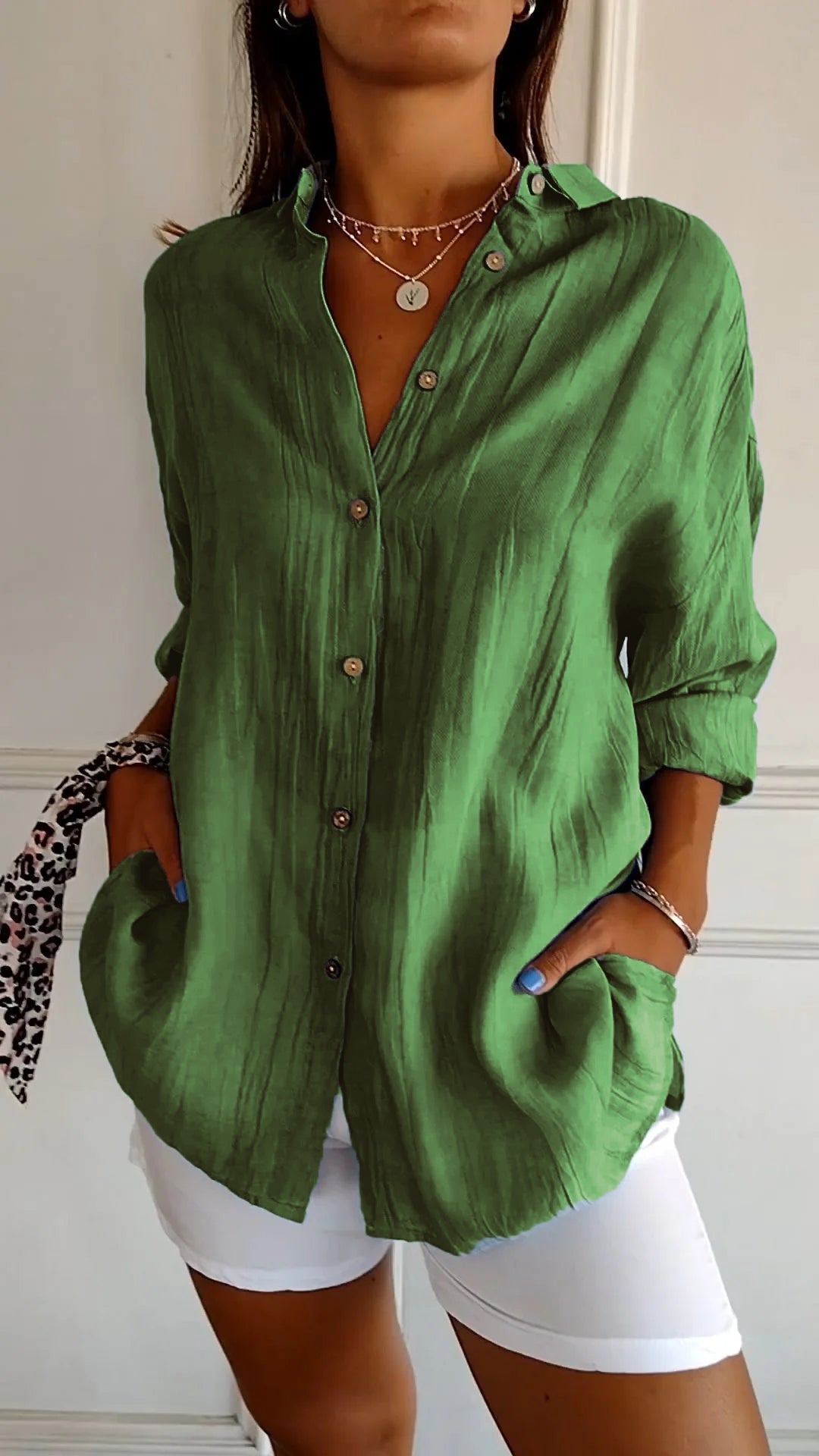 Sasha | Women's Elegant Pleated Blouse — Refined Everyday Style