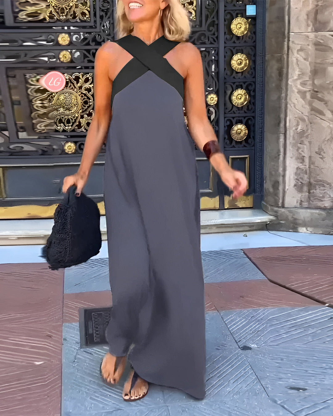 DELPHINE | Women's Crossed-Neckline Dress — Airy Summer
