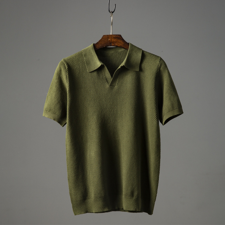 Blake | Men's Textured Short-Sleeve Classic Polo Shirt