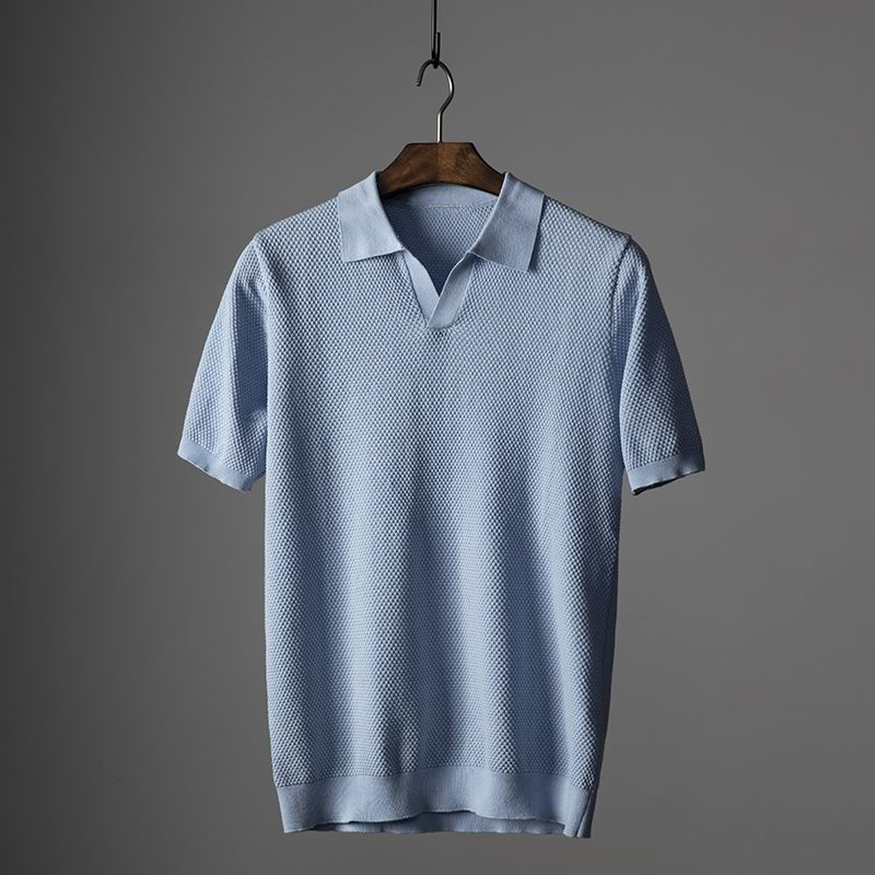 Blake | Men's Textured Short-Sleeve Classic Polo Shirt