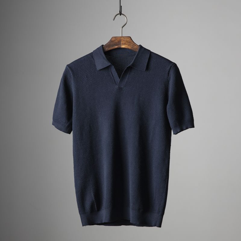 Blake | Men's Textured Short-Sleeve Classic Polo Shirt