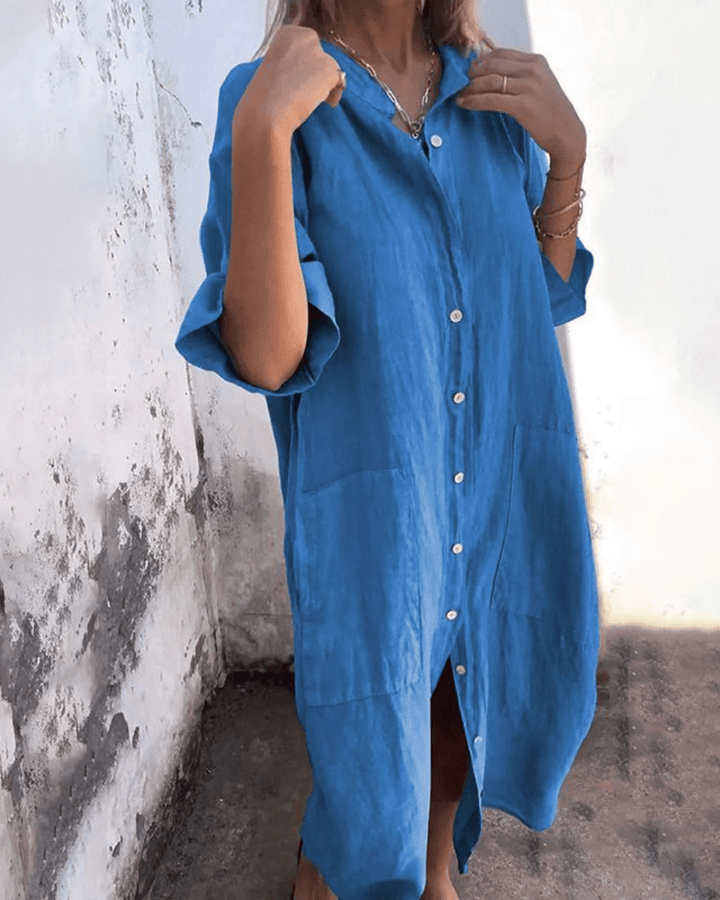 CHARLOTTE | Women's Relaxed Shirt Dress — Bohemian Style