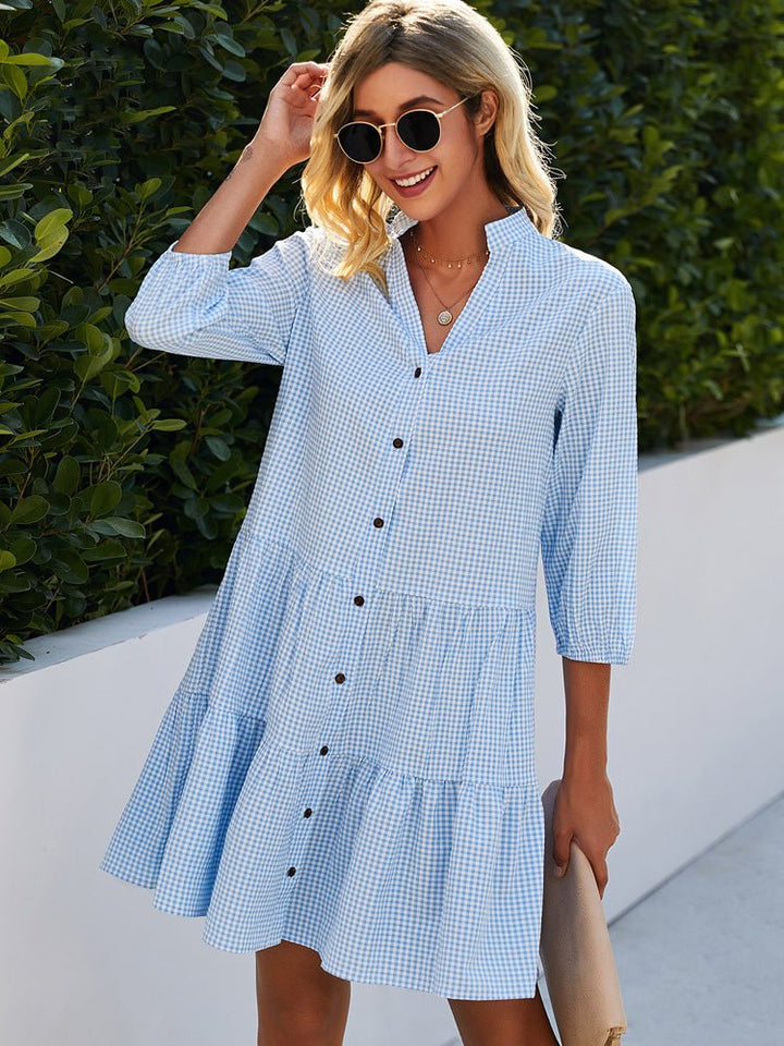 Shanna | Women's Flowy Midi Dress — Gingham Day Style