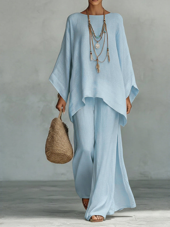 Celine - Women's Elegant Two-Piece Set — Relaxed Wide-Leg
