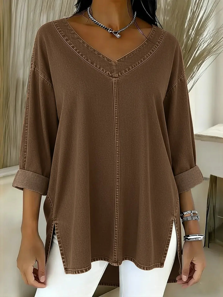 JESSICA | Women's Relaxed V-Neck Top — Casual Chic