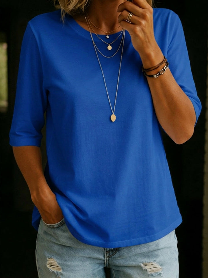 Lydia - Women's Relaxed Crew Neck 3/4 Sleeve Top