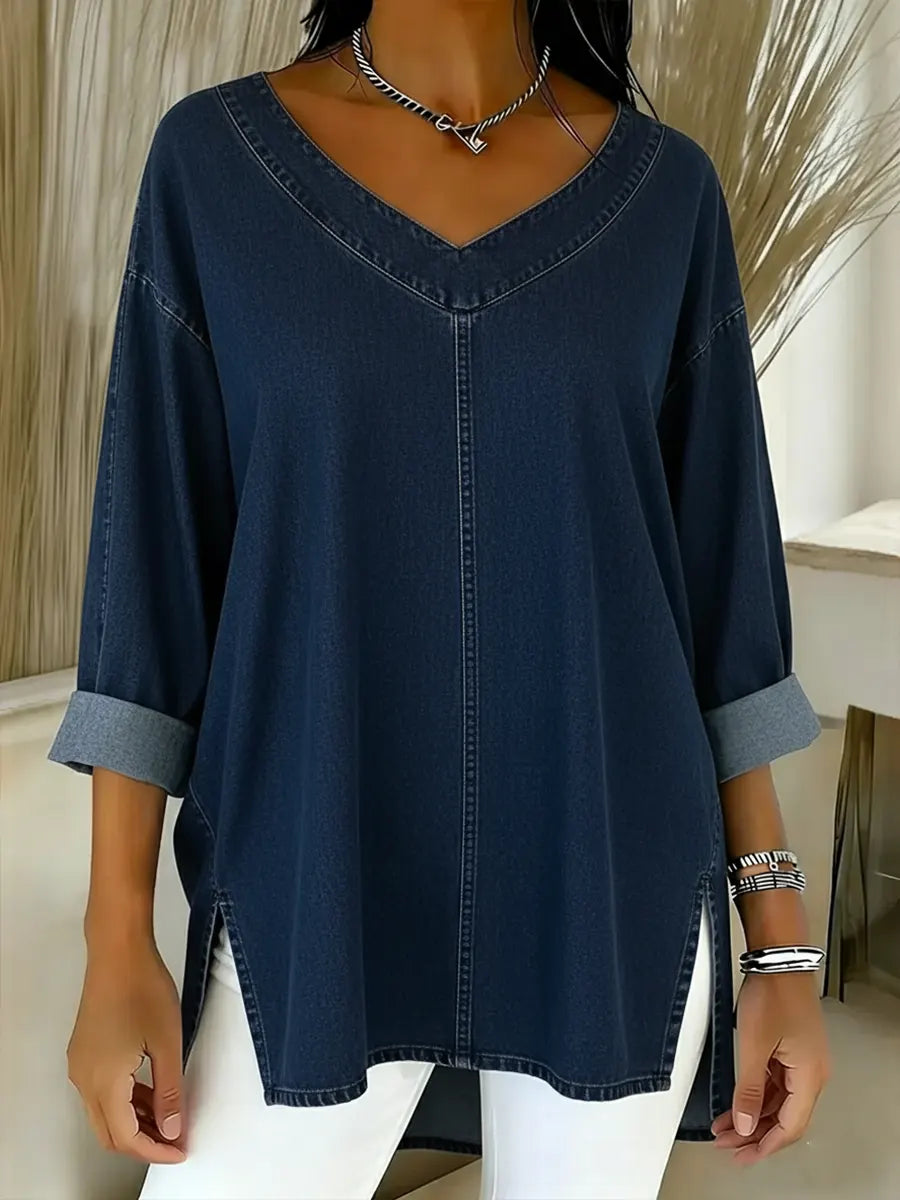 JESSICA | Women's Relaxed V-Neck Top — Casual Chic
