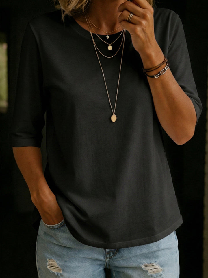 Lydia - Women's Relaxed Crew Neck 3/4 Sleeve Top