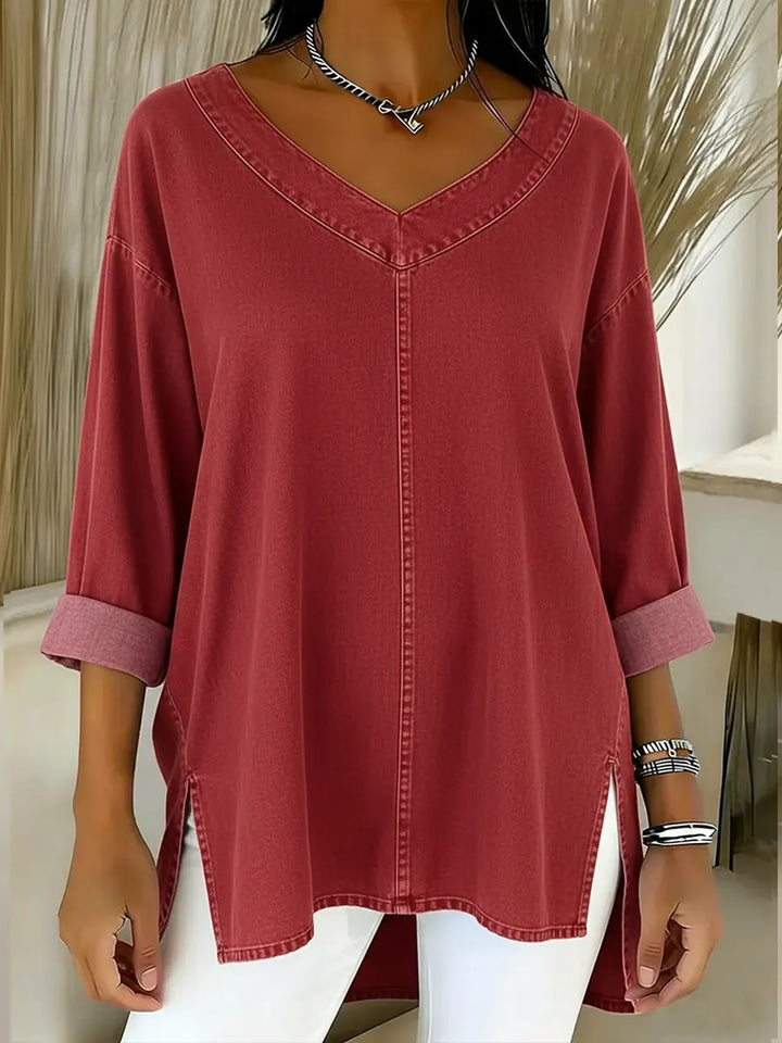JESSICA | Women's Relaxed V-Neck Top — Casual Chic