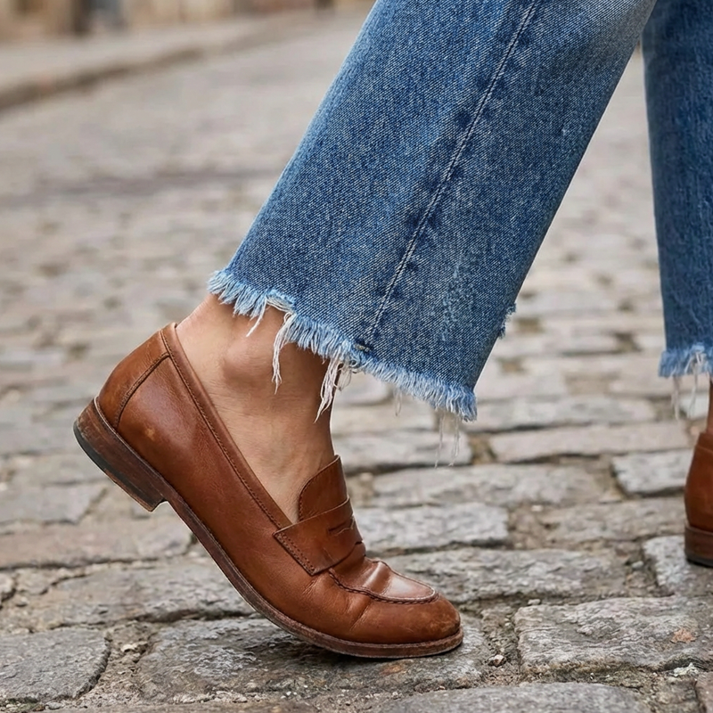 Aberjean™ | Women's Retro Cropped Straight-Leg Jeans