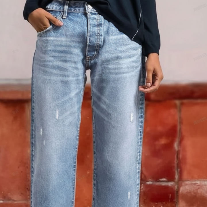 Aberjean™ | Women's Retro Cropped Straight-Leg Jeans