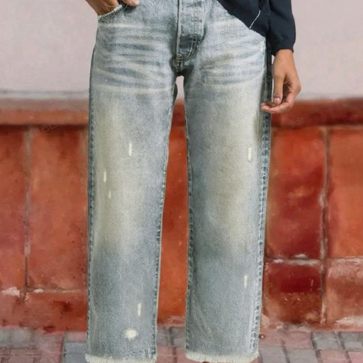 Aberjean™ | Women's Retro Cropped Straight-Leg Jeans